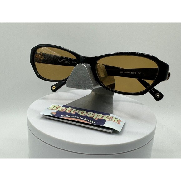 Vintage Y2K Style Sunglasses NOS 2000s Brown Lens Coach HC6009 Black Zyl Frame - Picture 2 of 7